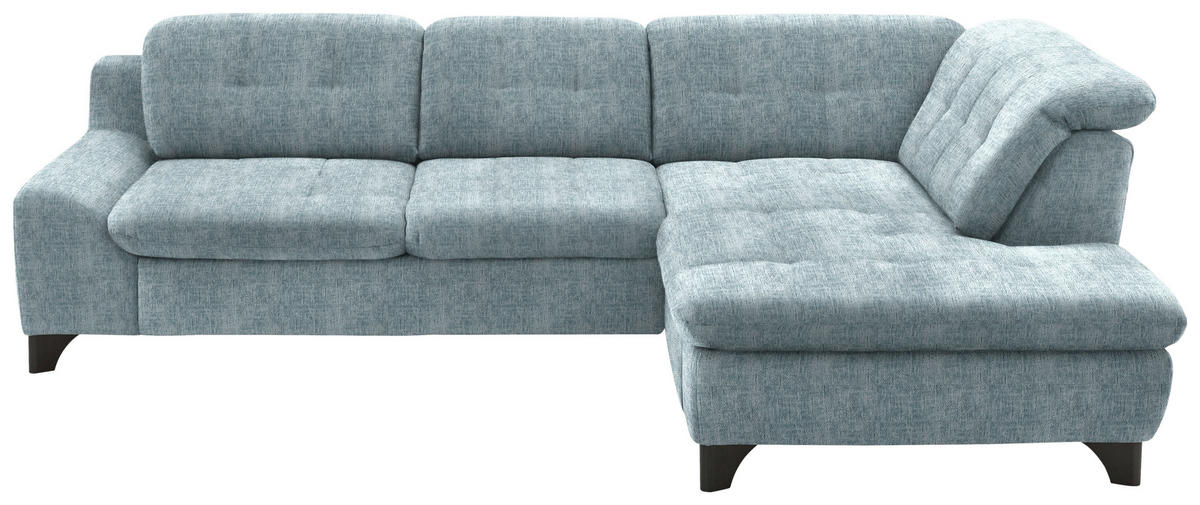 HÖRNSOFFA i chenille pastellblå  - svart/pastellblå, Klassisk, metall/textil (281/200cm) - MID.YOU
