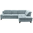 ECKSOFA in Chenille Pastellblau  - Pastellblau/Schwarz, KONVENTIONELL, Textil/Metall (281/200cm) - Carryhome