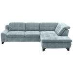 ECKSOFA in Chenille Pastellblau  - Pastellblau/Schwarz, KONVENTIONELL, Textil/Metall (281/200cm) - Carryhome