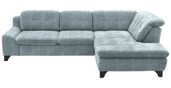 ECKSOFA in Chenille Pastellblau  - Pastellblau/Schwarz, KONVENTIONELL, Textil/Metall (281/200cm) - Carryhome