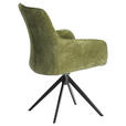 ARMLEHNSTUHL  Stoffauswahl, Sitzfläche 360° drehbar, inklusive Armlehnen Webstoff  - Schwarz/Grün, Design, Textil/Metall (64/88/60cm) - Novel