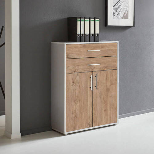 AKTENSCHRANK Grau, Eichefarben  - Eichefarben/Grau, MODERN, Holzwerkstoff (84,5/114/33cm) - MID.YOU