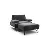 SESSELSET Samt Armteilverstellung    - Anthrazit/Schwarz, Design, Textil/Metall (114-142/85/86-94cm) - SENSOO