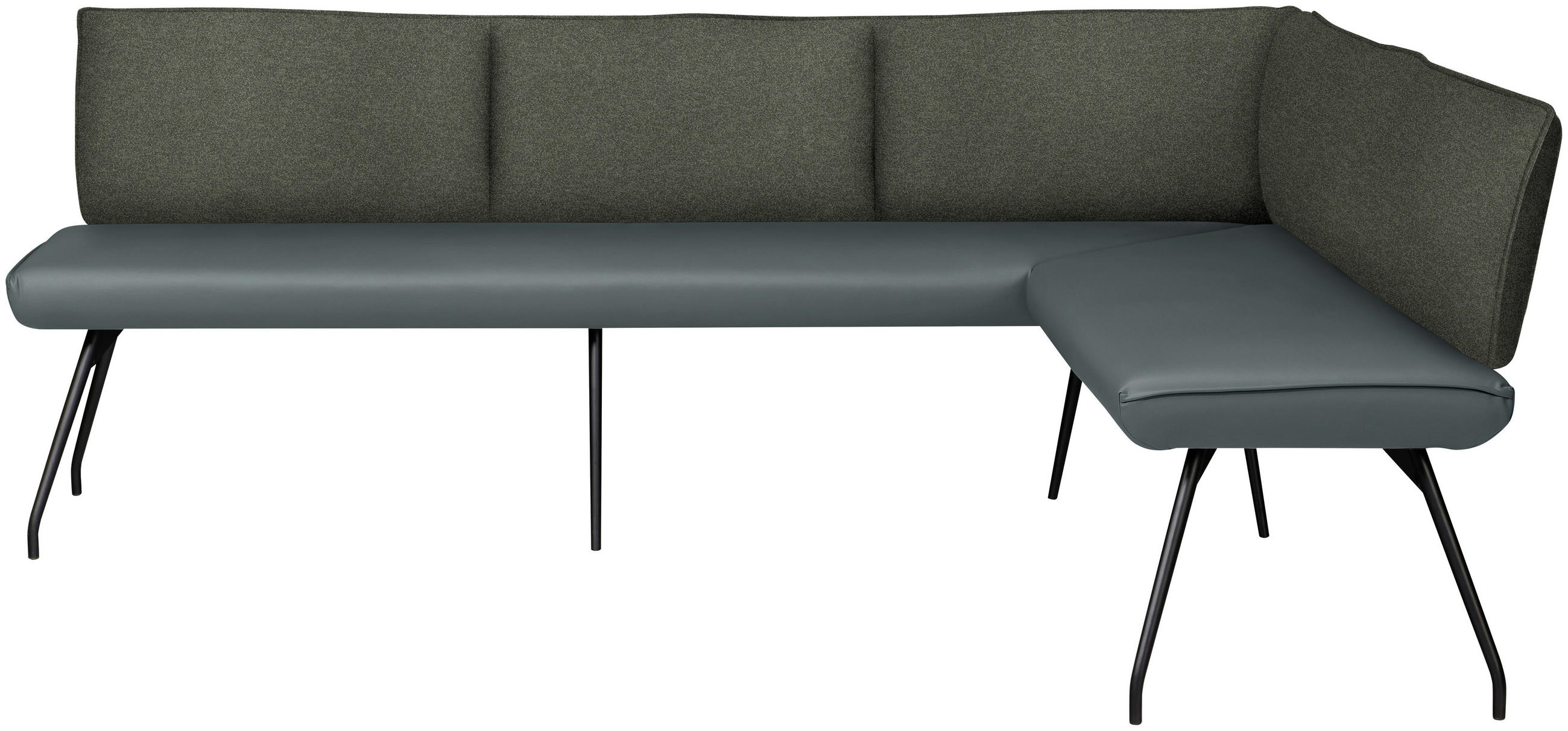 ECKBANK 225/165 cm  in Grau  - Schwarz/Grau, Design, Textil/Metall (225/165cm) - Moderano
