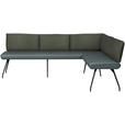 ECKBANK 225/165 cm  in Grau  - Schwarz/Grau, Design, Textil/Metall (225/165cm) - Moderano