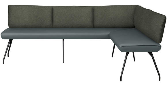 ECKBANK 225/165 cm  in Grau  - Schwarz/Grau, Design, Textil/Metall (225/165cm) - Moderano