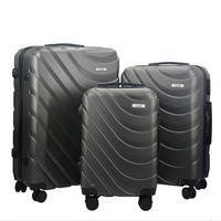 REISEKOFFERSET Dunkelgrau 3-teilig  - Dunkelgrau, Lifestyle, Kunststoff/Metall - Novel