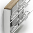 HÄNGESCHUHSCHRANK 140/82/19 cm  - Eichefarben/Weiß Hochglanz, Design, Holzwerkstoff/Metall (140/82/19cm) - Xora