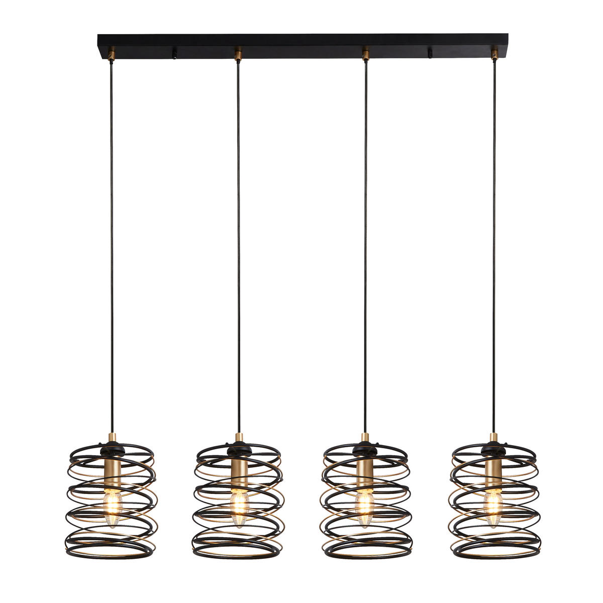HÄNGLAMPA Spring 91/110/16 cm  - svart/guldfärgad, Design, metall (91/110/16cm)