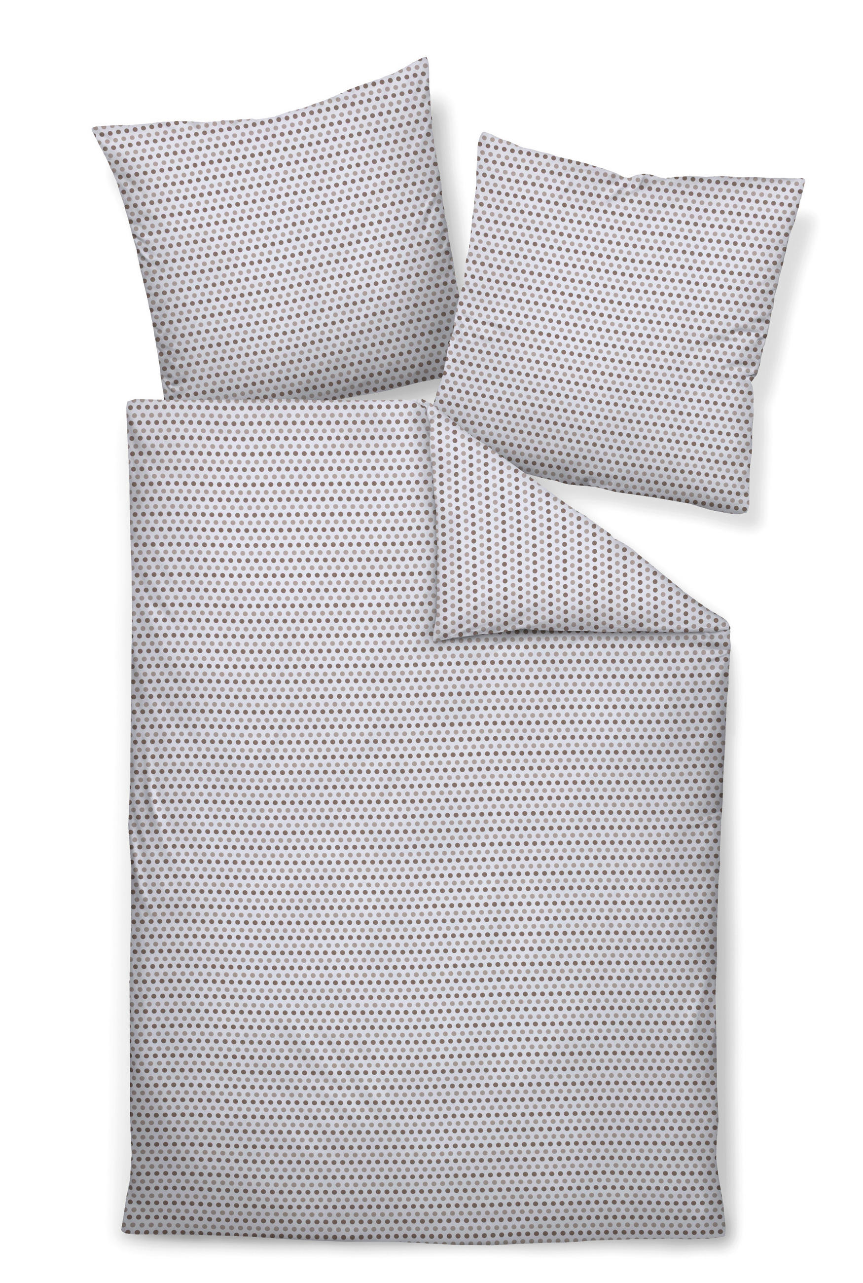 BETTWÄSCHE 2-teilig Flanell 155/220 cm  - Graubraun, Design, Textil (155/220cm) - Janine