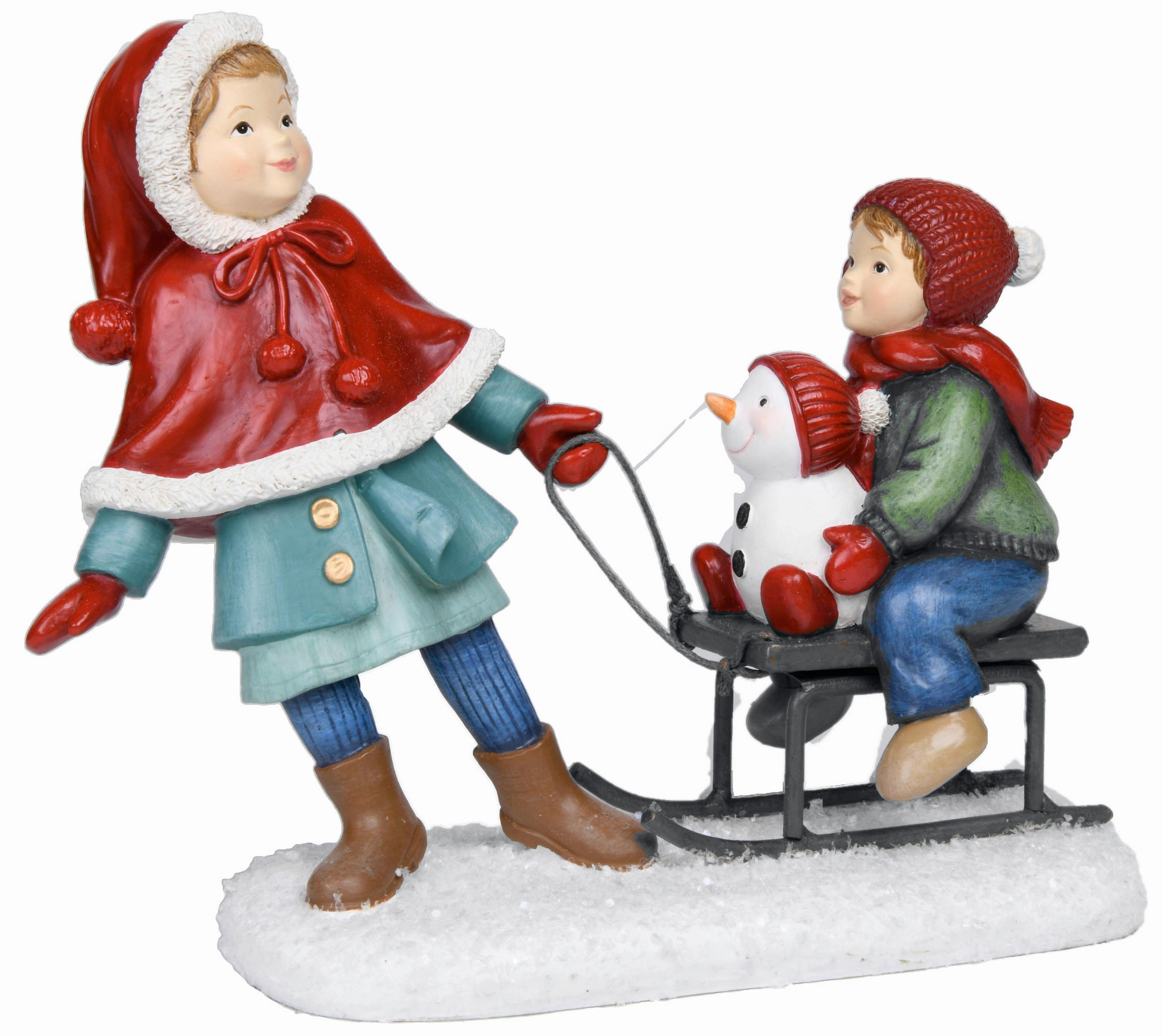 STATUETĂ COPIL - maro/albastru, Lifestyle, plastic (16,4/13,3/7cm) - X-Mas