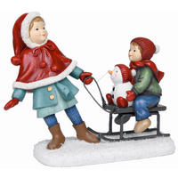 STATUETĂ COPIL - maro/albastru, Lifestyle, plastic (16,4/13,3/7cm) - X-Mas