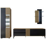 WOHNWAND  in Anthrazit, Wildeiche  277/200/45 cm  - Wildeiche/Anthrazit, Design, Glas/Holz (277/200/45cm) - Moderano