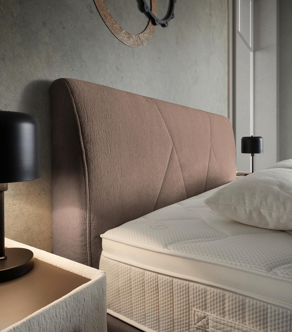BOXSPRINGBETT 160/200 cm,  in Schlammfarben, Topper, Matratzen, H3 + H3 = fest  - Schlammfarben/Schwarz, Design, Kunststoff/Textil (160/200cm) - Dieter Knoll