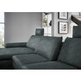 ECKSOFA in Mikrofaser Blaugrau  - Blaugrau/Schwarz, Design, Textil/Metall (181/341cm) - Dieter Knoll