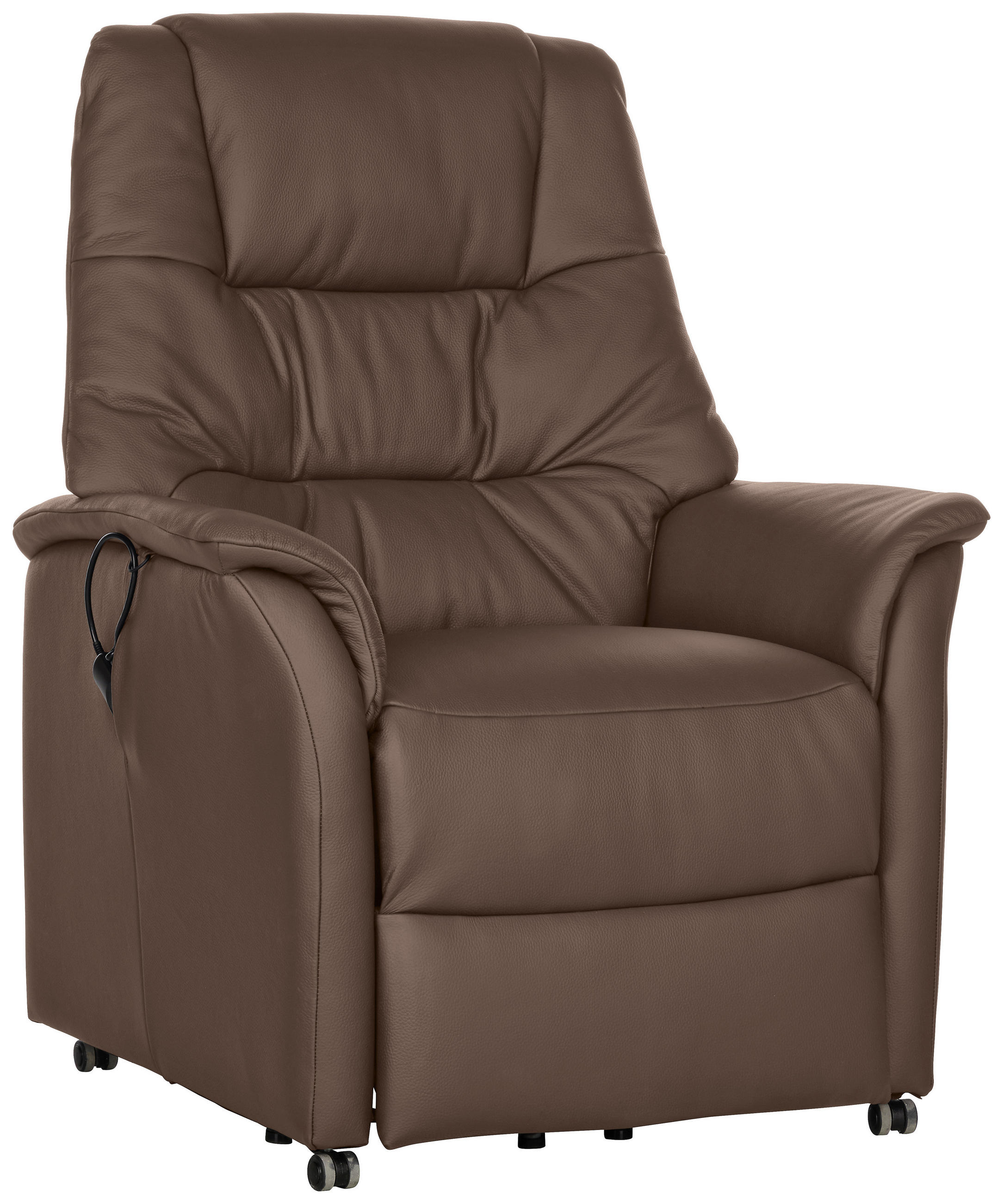 FERNSEHSESSEL  mit Echtleder Braun  - Braun, KONVENTIONELL, Leder (88/114/88cm) - Welnova