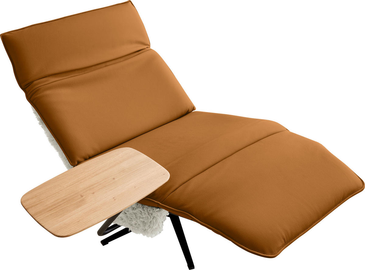 SESSEL in Hochflor Echtleder Goldfarben, Beige  - Beige/Goldfarben, Design, Leder/Textil (84/65/91cm) - Koinor