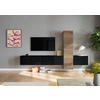 WOHNWAND  in Eichefarben, Schwarz  282/160/37 cm  - Eichefarben/Schwarz, Design, Holzwerkstoff (282/160/37cm) - Celina Home