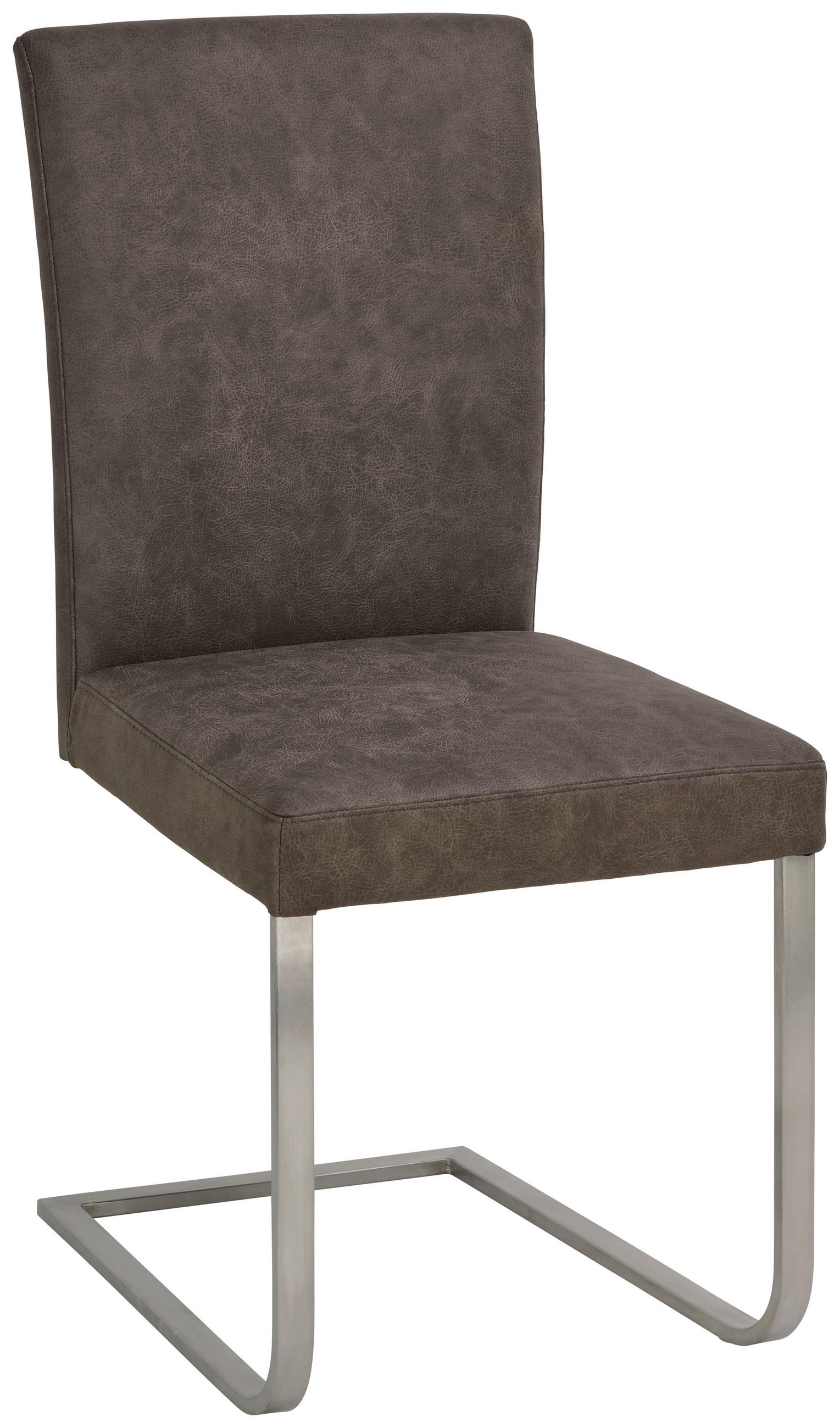 SCHWINGSTUHL  in Edelstahl beflockt  - Edelstahlfarben/Grau, Design, Textil/Metall (47/97cm) - Moderano