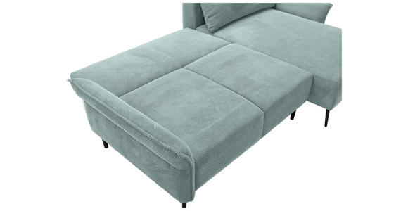 ECKSOFA Mintgrün Chenille  - Schwarz/Mintgrün, KONVENTIONELL, Textil/Metall (255/164cm) - Carryhome