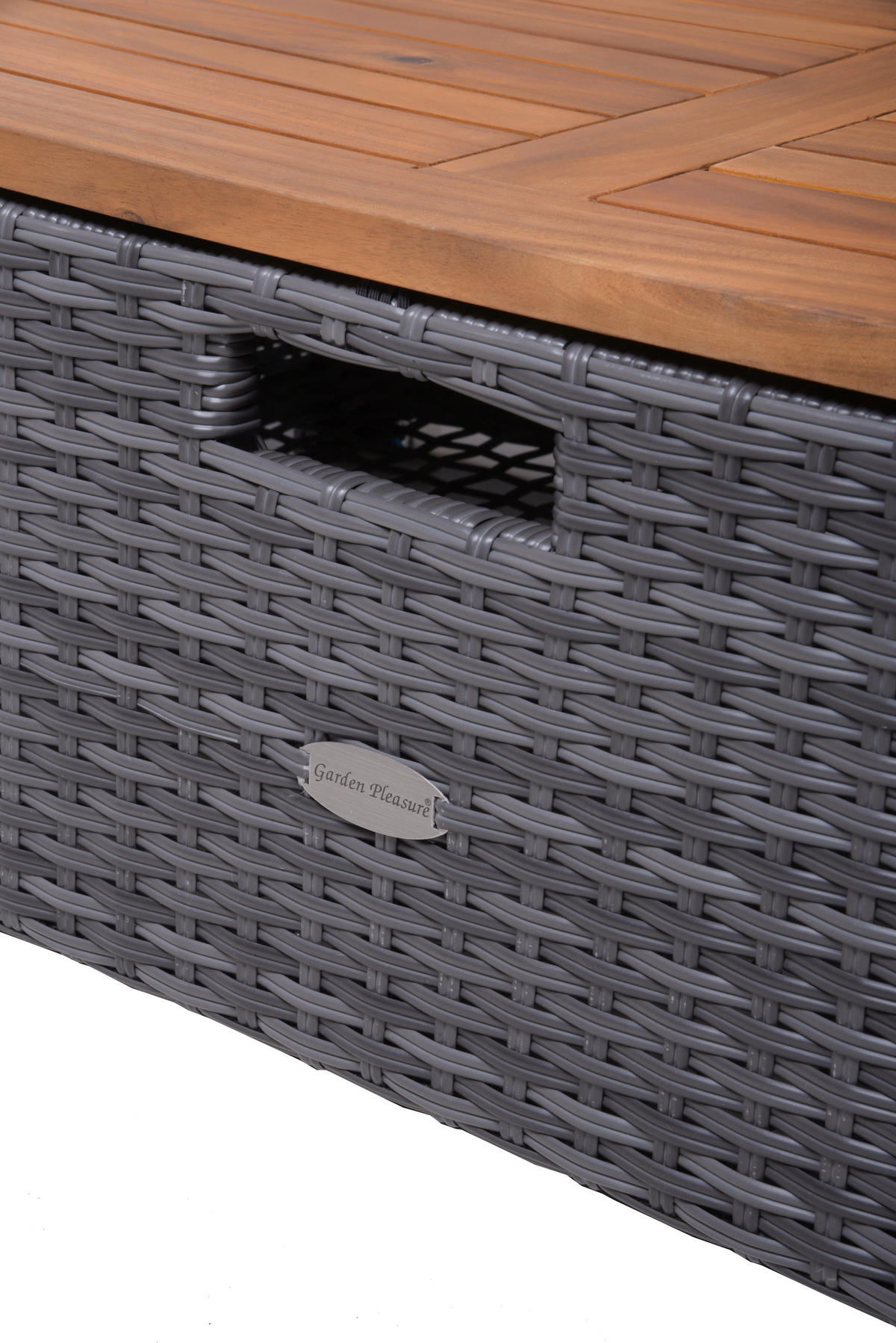 LOUNGEGARNITUR   116/95/118 cm Akazie massiv Stahl  - Dunkelgrau/Anthrazit, Basics, Holz/Kunststoff (116/95/118cm) - Gardenson