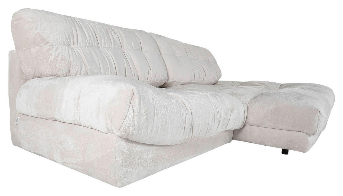 HÖRNSOFFA i plysch vit  - vit/svart, Klassisk, textil/plast (265/170cm) - MID.YOU