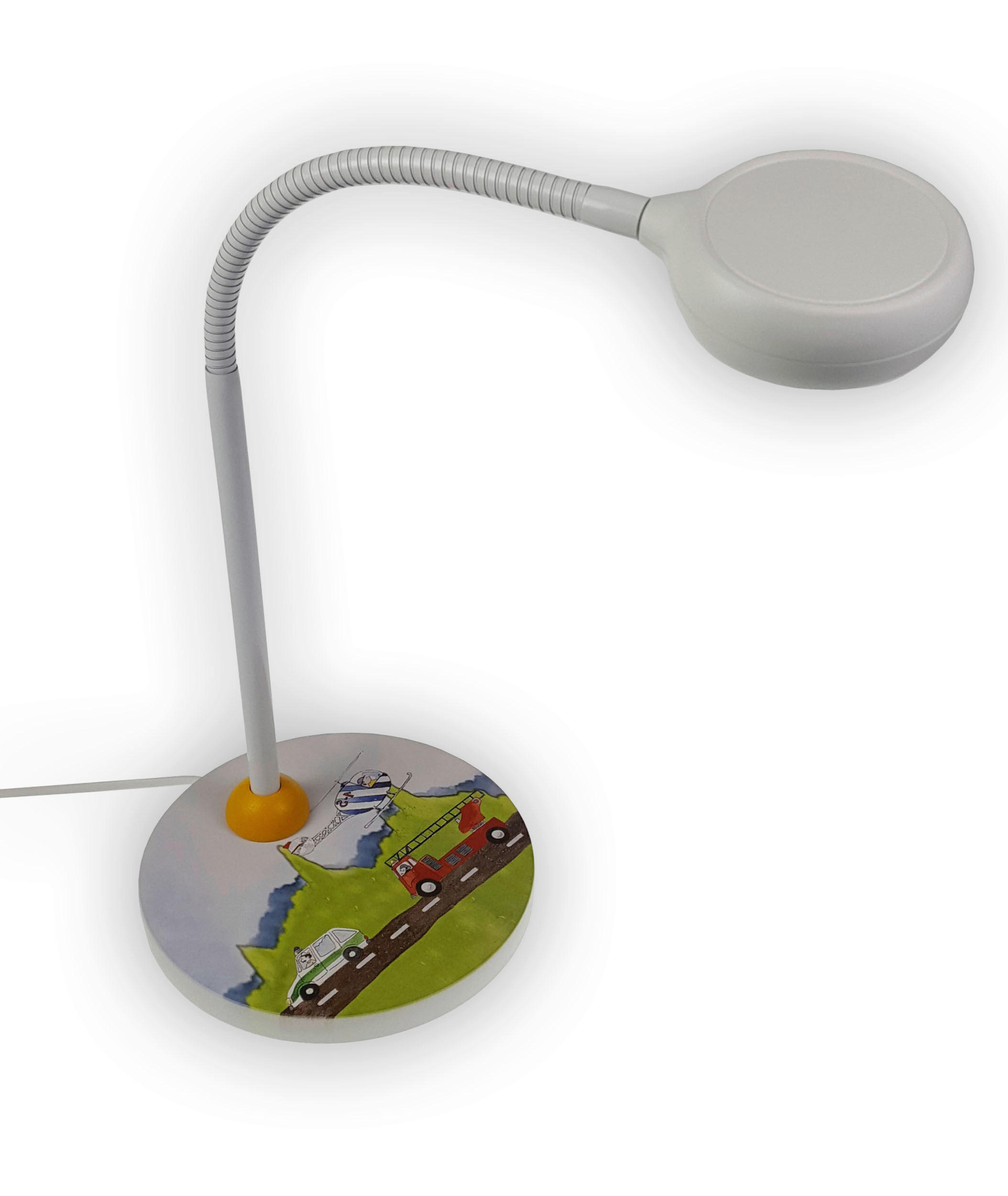 DĚTSKÁ STOLNÍ LED LAMPIČKA, GX53, 20/20/43 cm - bílá/modrá, Design, kov/dřevo (20/20/43cm)