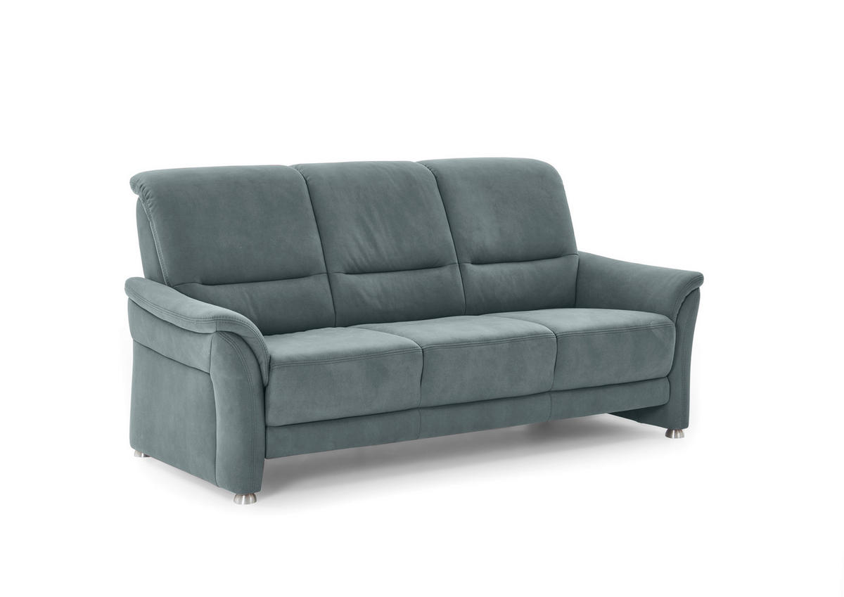 SITZGARNITUR Flachgewebe Graublau  - Graublau/Alufarben, Konventionell, Textil/Metall (198/172/96/93cm) - Beldomo Premium