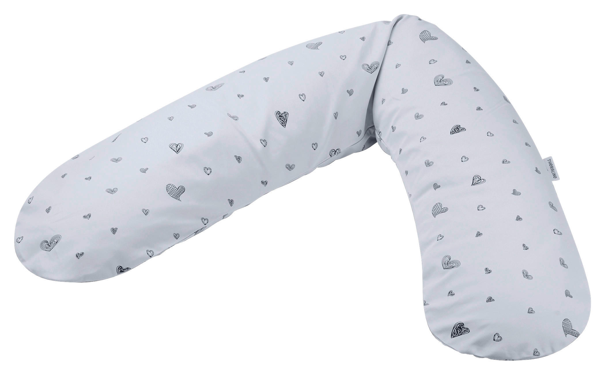 STILLKISSENBEZUG 190 cm   - Blau/Hellgrau, Basics, Textil (190cm) - Theraline