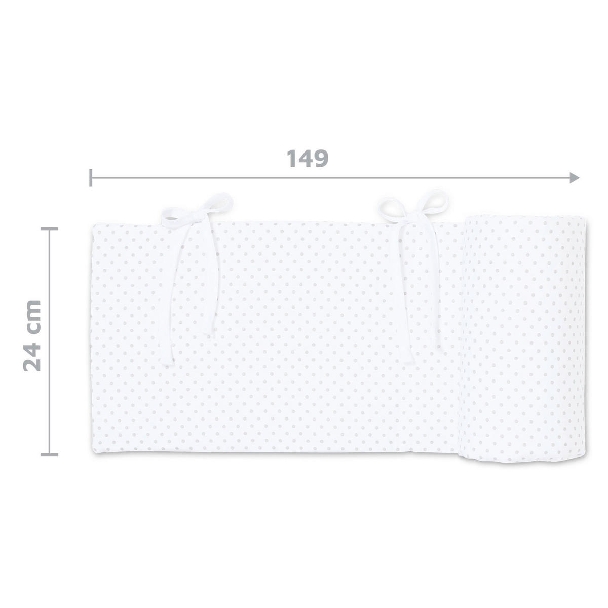 Nestchen Pique Babybay Original   24/149 cm  - Weiß/Grau, Basics, Textil (24/149cm) - Babybay