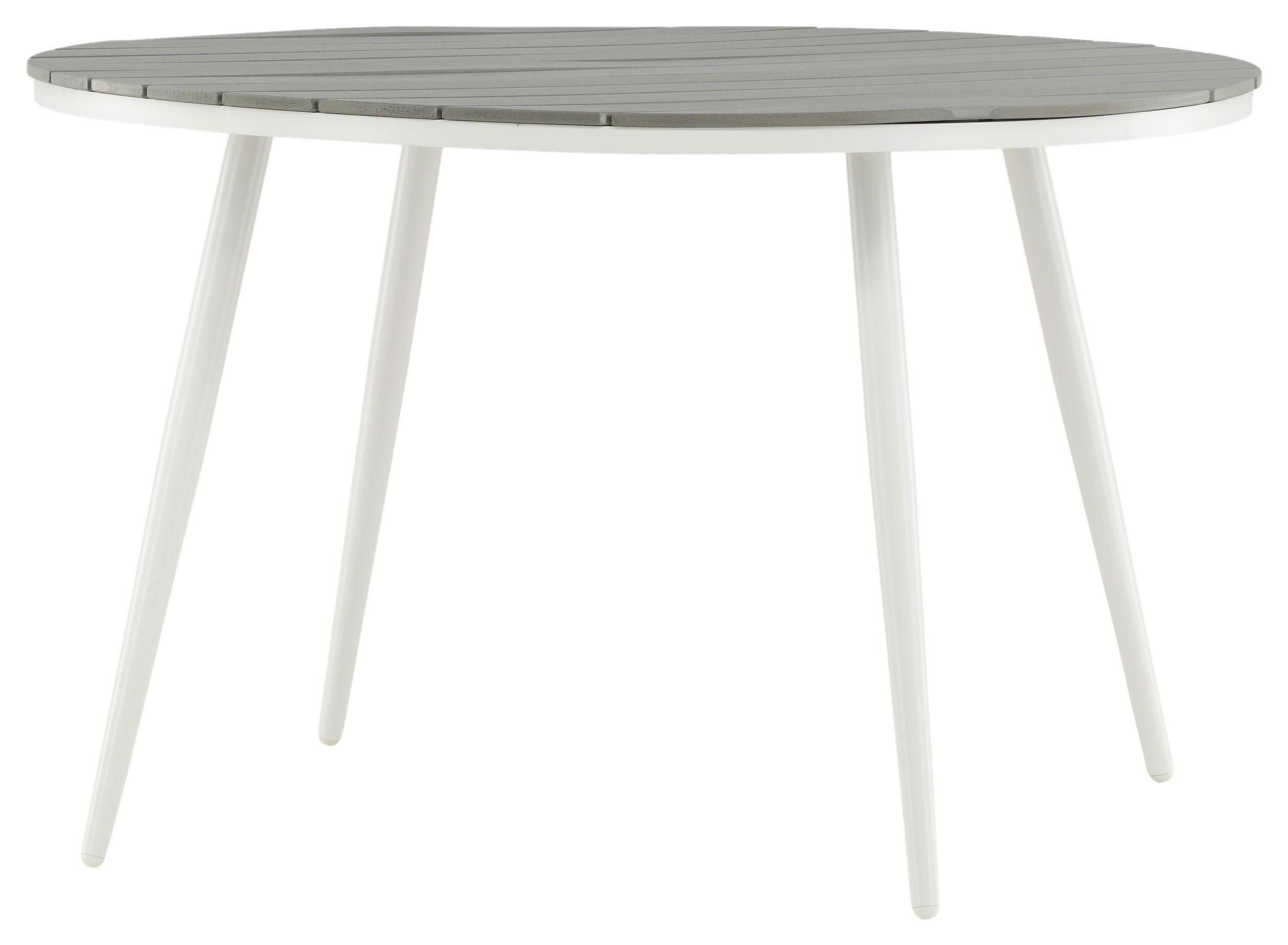 GARTENTISCH Metall, Kunststoff Grau, Weiß rund  - Weiß/Grau, KONVENTIONELL, Kunststoff/Metall (120/120/74cm) - Gardenson