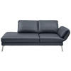 RÉCAMIERE in Echtleder Dunkelblau, Blaugrau  - Chromfarben/Blaugrau, Design, Leder/Metall (209/85-109/95-16cm) - Dieter Knoll