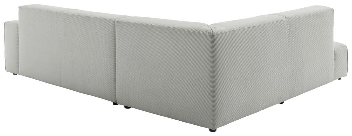 ECKSOFA in Cord Hellgrau  210/270 cm  - Hellgrau/Schwarz, Design, Kunststoff/Textil (210/270cm) - Pure Home Lifestyle