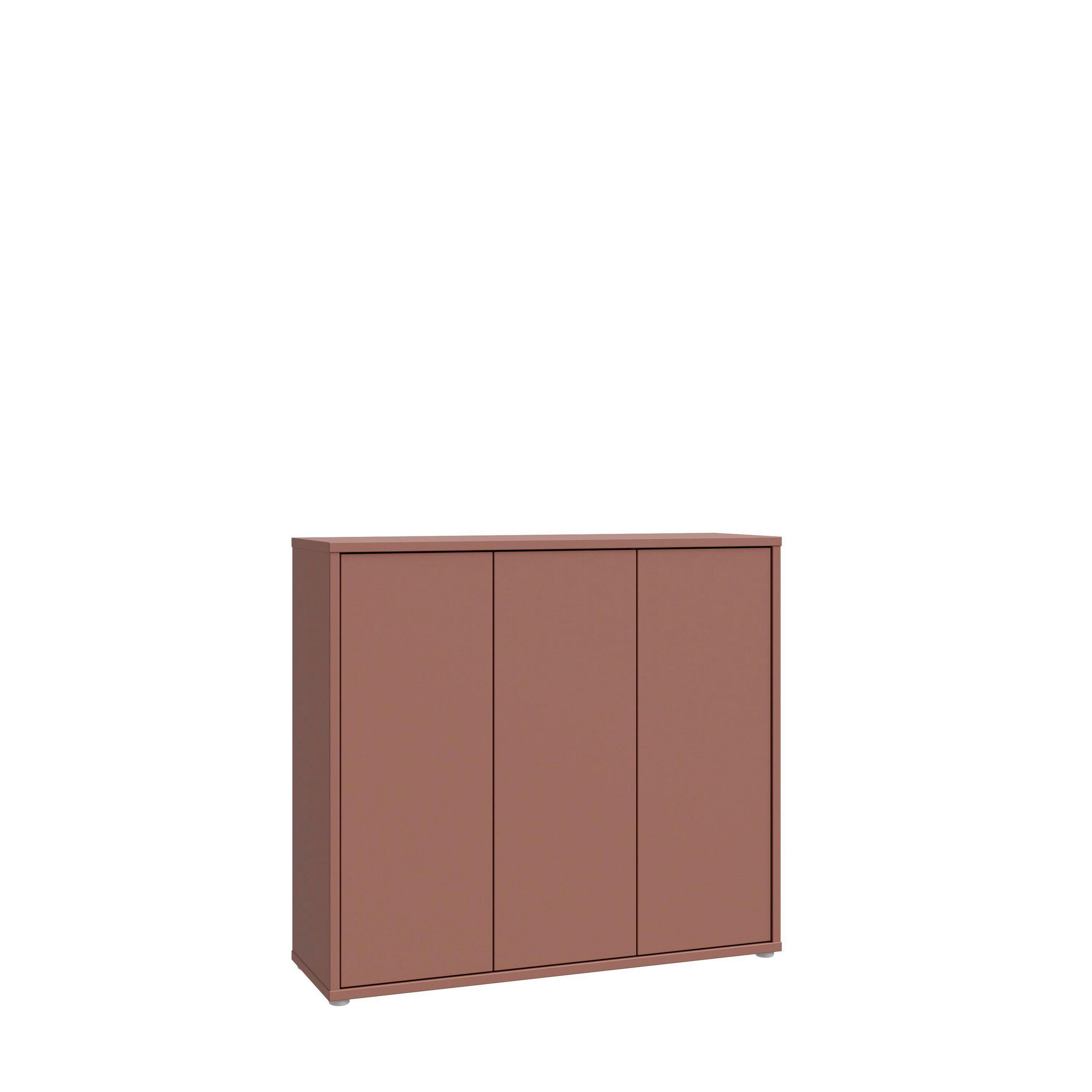 SKOSKÅP Alice Springs  i 109,2/99,1/34,9 cm  - grå/terrakotta, Modern, trämaterial/plast (109,2/99,1/34,9cm) - Best Price