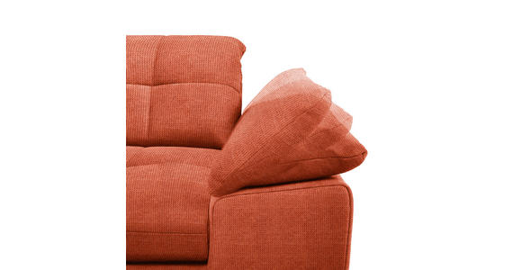 ECKSOFA in Mikrofaser Orange 180/265 cm - Chromfarben/Orange, Design, Textil/Metall (180/265cm) - Carryhome