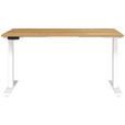 SCHREIBTISCH 140/80/72-118 cm  in Eichefarben, Weiß  - Eichefarben/Weiß, MODERN, Holzwerkstoff/Metall (140/80/72-118cm) - Novel
