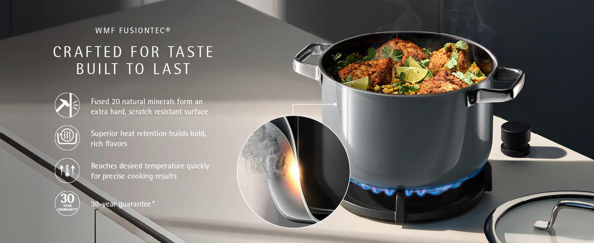 KOCHTOPFSET Fusiontec Mineral 4-teilig  - Grau, Basics, Metall (60/30/33cm) - WMF