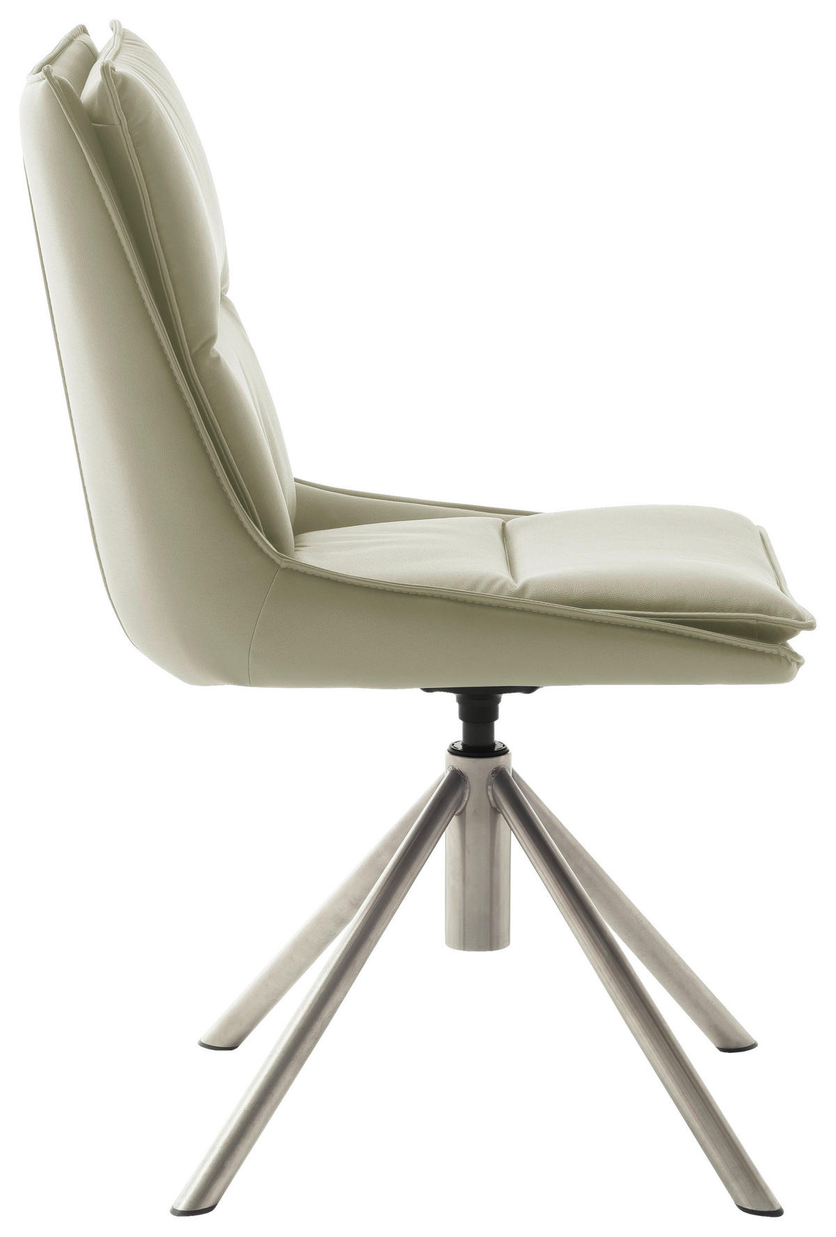 STUHL drehbar beschichtet Edelstahlfarben, Cappuccino  - Edelstahlfarben/Cappuccino, Design, Textil/Metall (49/90/65cm) - Novel