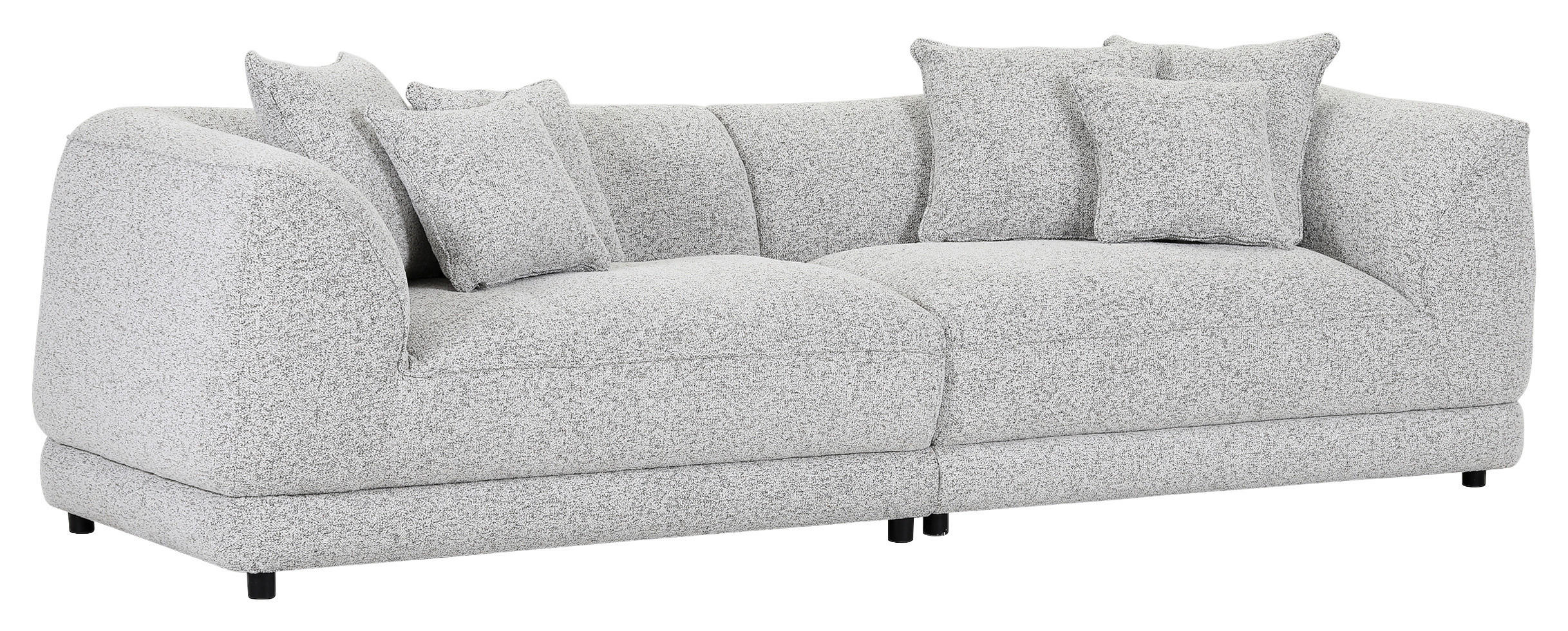 BIGSOFA in Flachgewebe Greige  - Greige/Schwarz, Konventionell, Kunststoff/Textil (280/75/100cm) - Carryhome