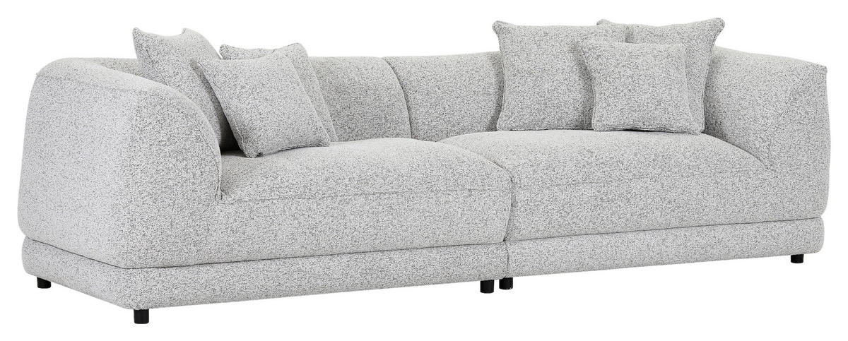 BIGSOFA in Flachgewebe Greige  - Greige/Schwarz, Konventionell, Kunststoff/Textil (280/75/100cm) - Carryhome