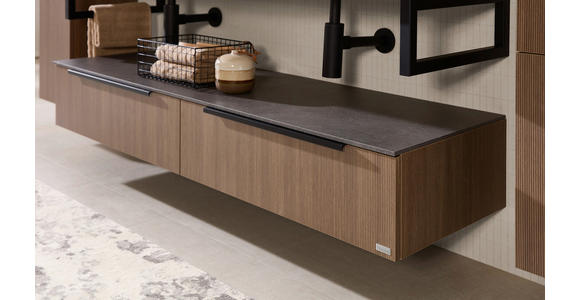 UNTERSCHRANK 168,5/25,2/49,5 cm   - Eiche dunkel/Dunkelgrau, KONVENTIONELL, Holzwerkstoff/Metall (168,5/25,2/49,5cm) - Dieter Knoll