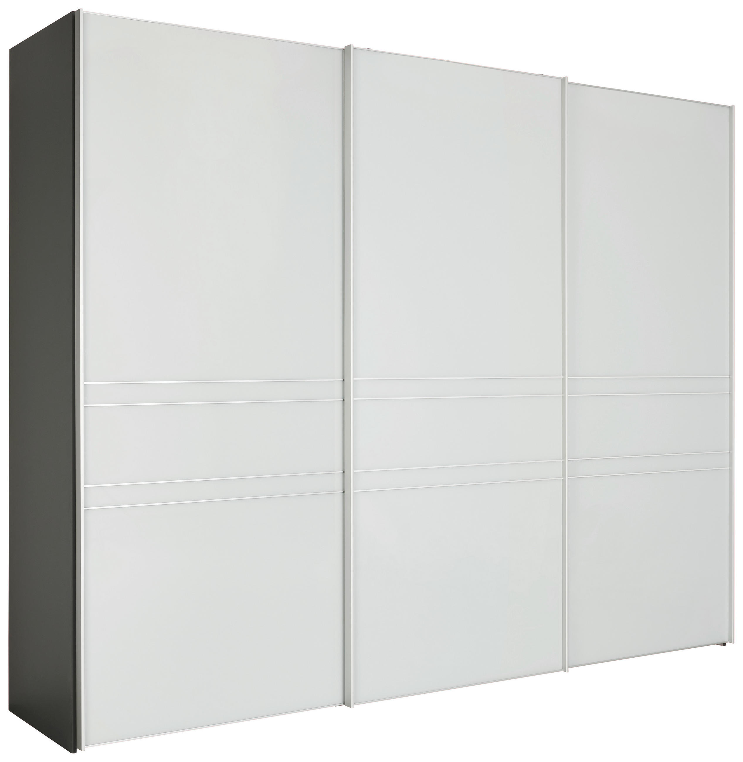 SCHWEBETÜRENSCHRANK 280/222/68 cm 3-türig Anthrazit, Hellgrau  - Anthrazit/Hellgrau, KONVENTIONELL, Glas/Holzwerkstoff (280/222/68cm) - Moderano