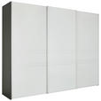 SCHWEBETÜRENSCHRANK  in Anthrazit, Hellgrau  - Anthrazit/Hellgrau, KONVENTIONELL, Glas/Holzwerkstoff (280/222/68cm) - Moderano