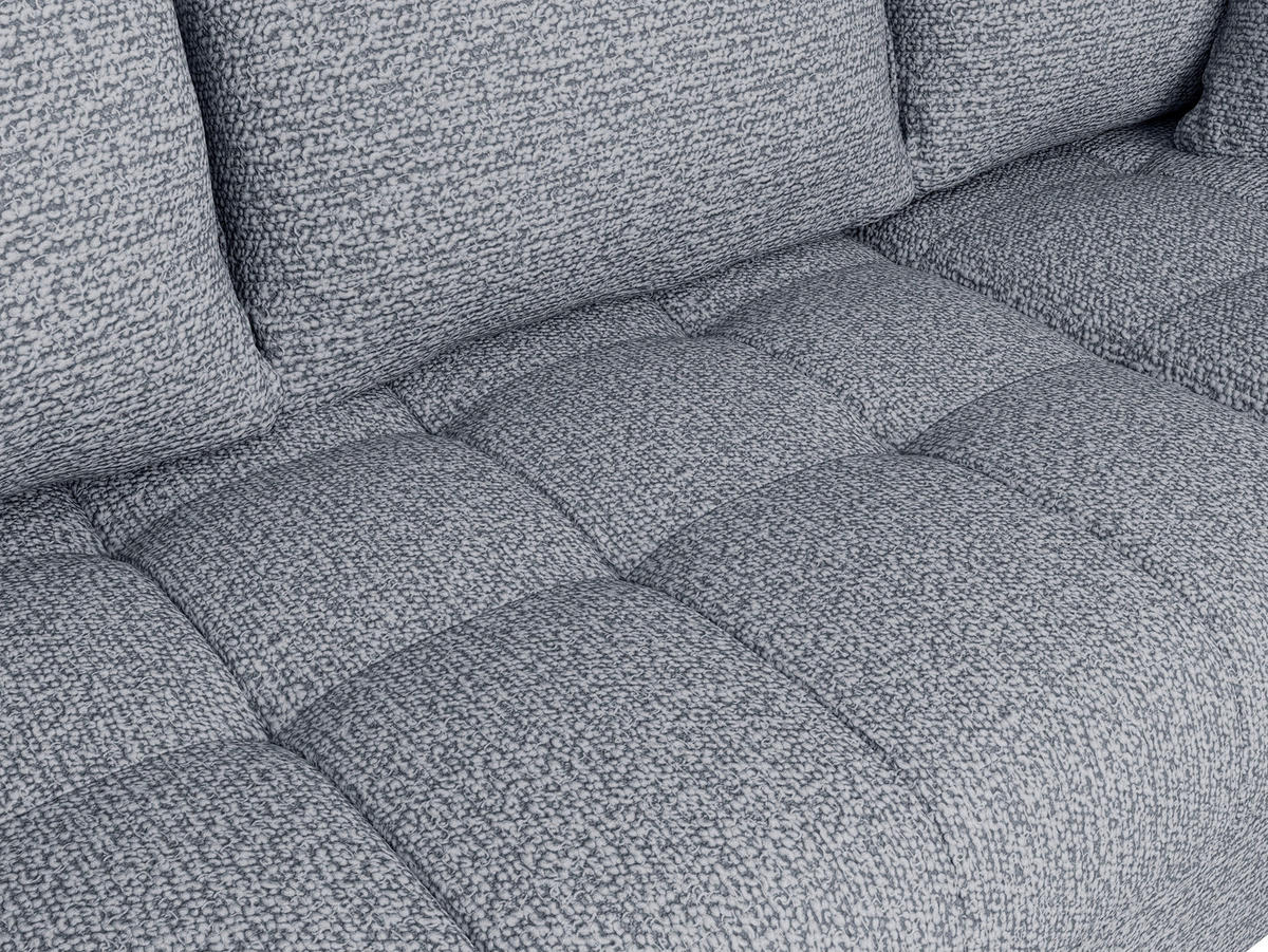 ECKSOFA Grau Struktur, Bouclé  - Schwarz/Grau, Design, Textil (177/276cm) - MID.YOU