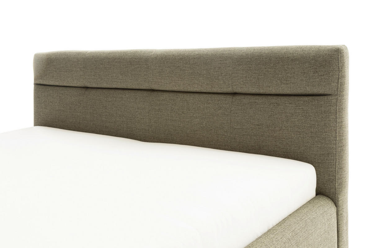POLSTERBETT Lotte Lattenrost, Bettkasten 180/200 cm  in Grün  - Eichefarben/Birkefarben, KONVENTIONELL, Holz/Textil (180/200cm) - Boxxx