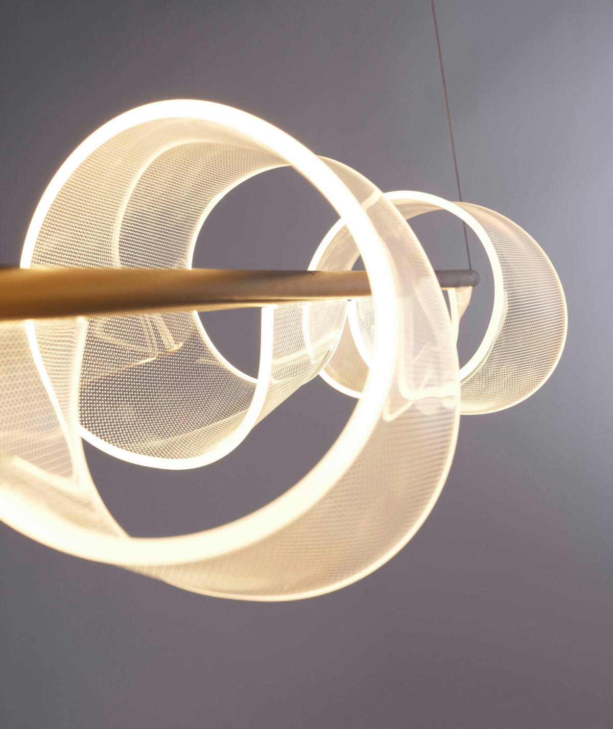 LED FÜGGESZTÉK - sárgaréz, Design (100/24/121cm)