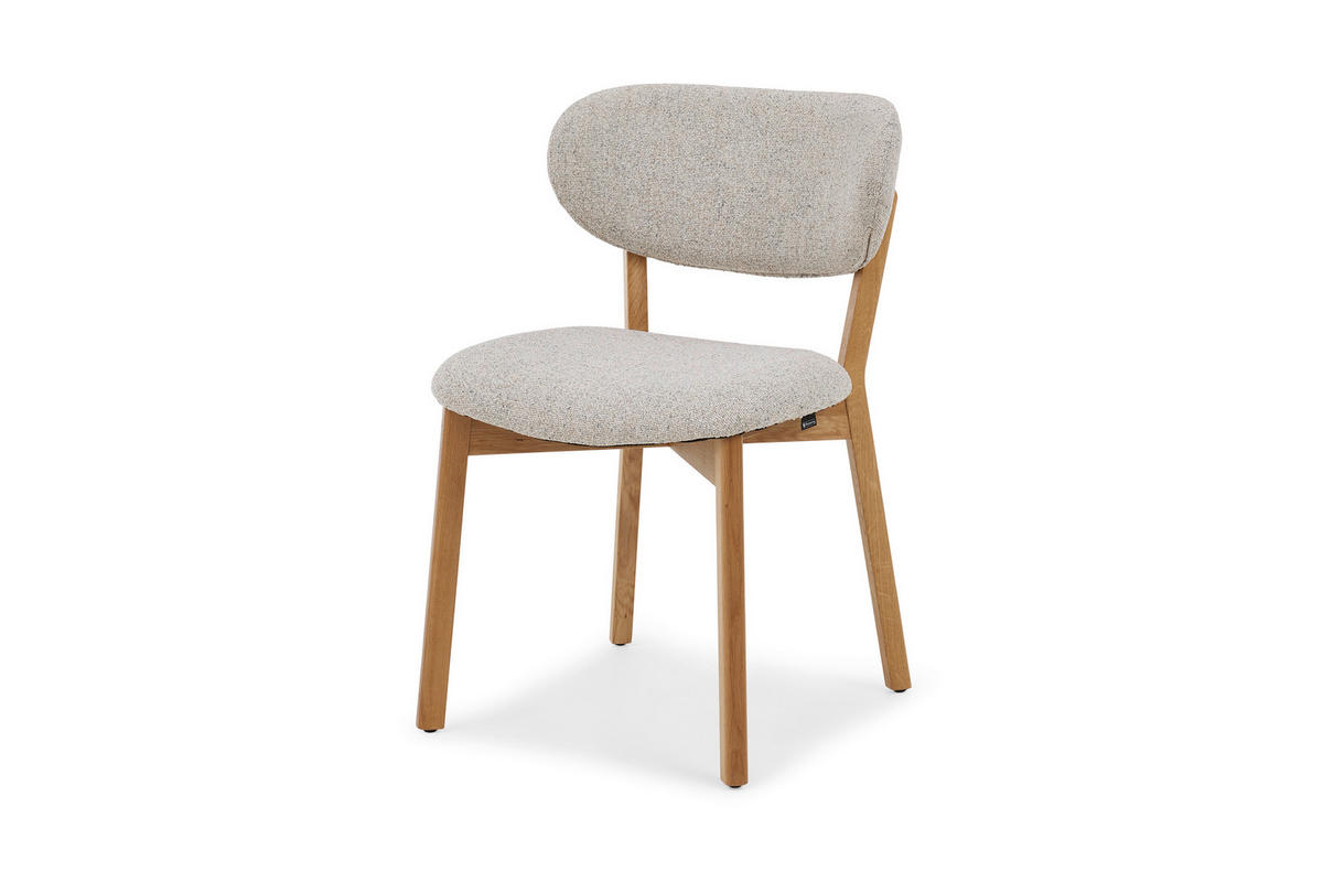 STUHL  Stoffauswahl Bouclé  Naturfarben  - Eichefarben/Naturfarben, Design, Holz/Textil (50/81/59cm) - Musterring