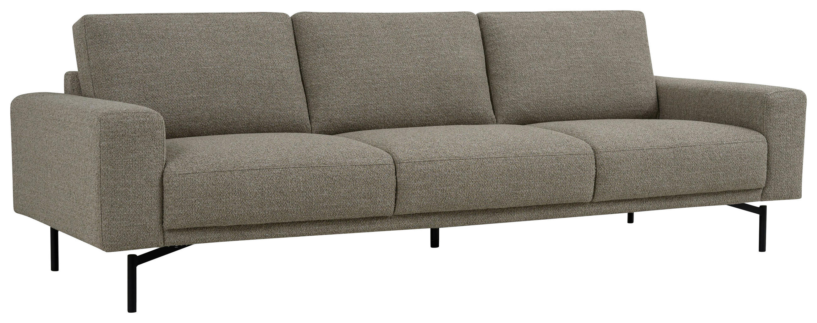 4-SITS SOFFA i flatväv cappuccino  - cappuccino/svart, Klassisk, metall/trä (248/80/91cm) - Niels Andersson