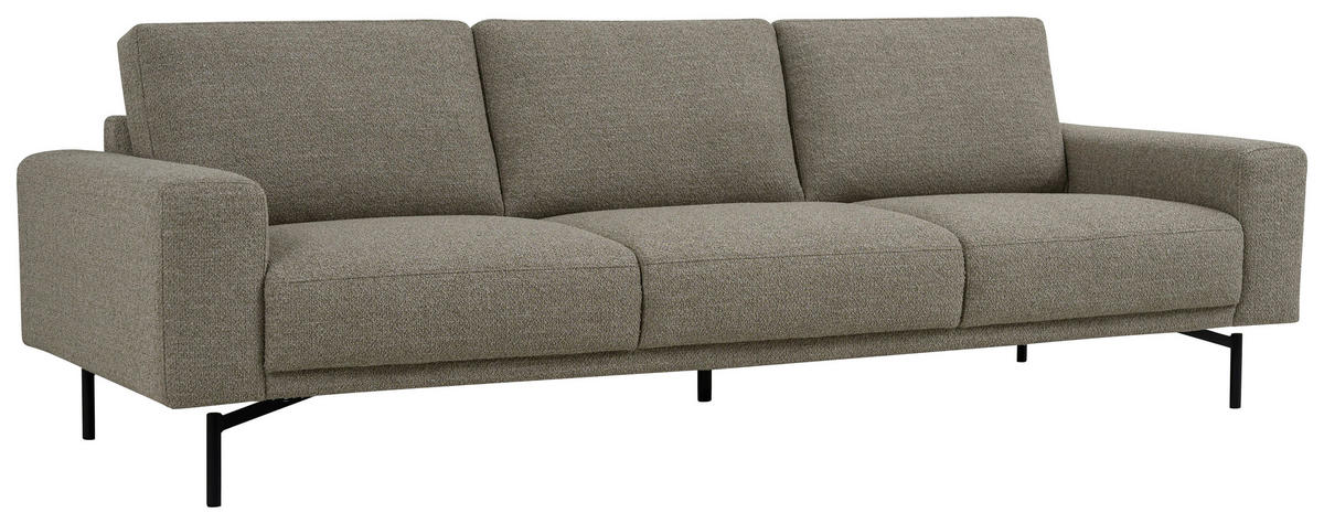4-SITS SOFFA i flatväv cappuccino  - cappuccino/svart, Klassisk, metall/trä (248/80/91cm) - Niels Andersson