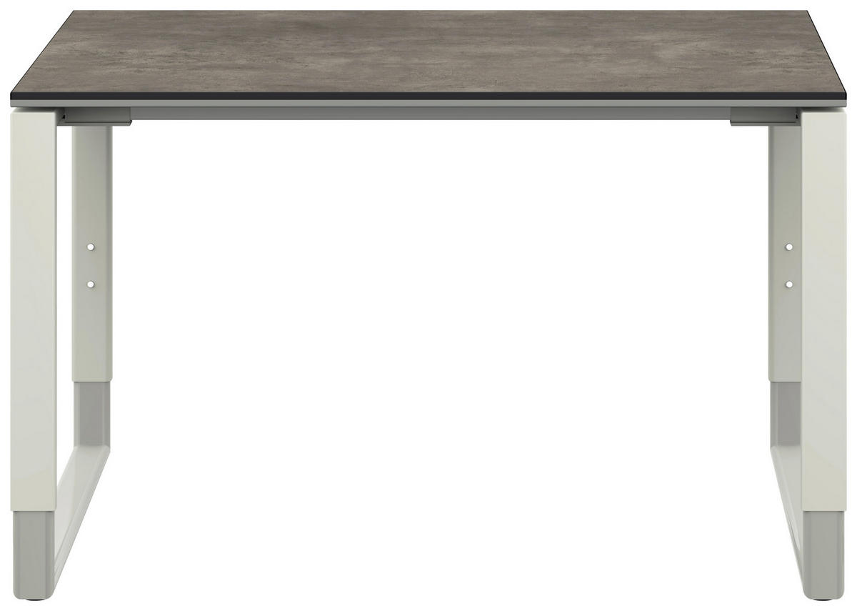 SCHREIBTISCH 120/80/68-82 cm  in Graphitfarben, Weiß  - Graphitfarben/Weiß, Design, Holzwerkstoff/Metall (120/80/68-82cm) - Moderano
